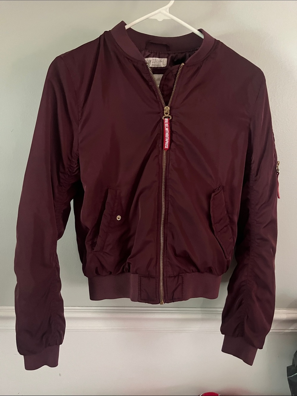H&M Deep Burgundy Bomber Jacket